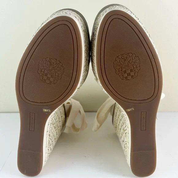 NEW VINCE CAMUTO BEIGE PLATFORM WEDGE SANDALS - Picture 12 of 12